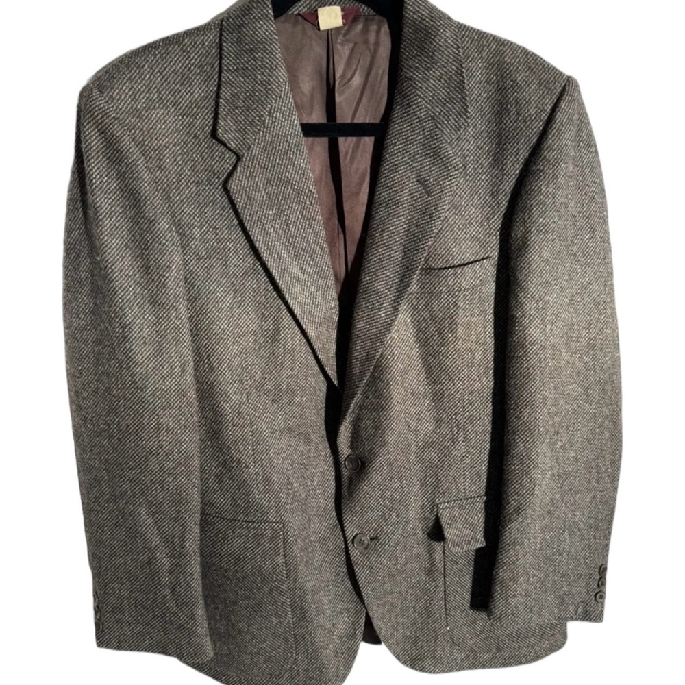 Farah Clothing Co. Men Blazer Jacket Only 2 Buttons Gray Warm Fabric Size 42R